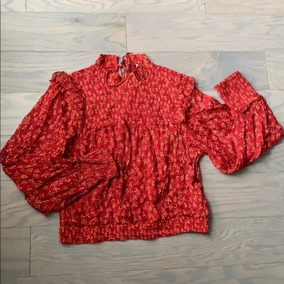 NWT Free People Roma Floral Sheer Blouse - Picture 4 of 8